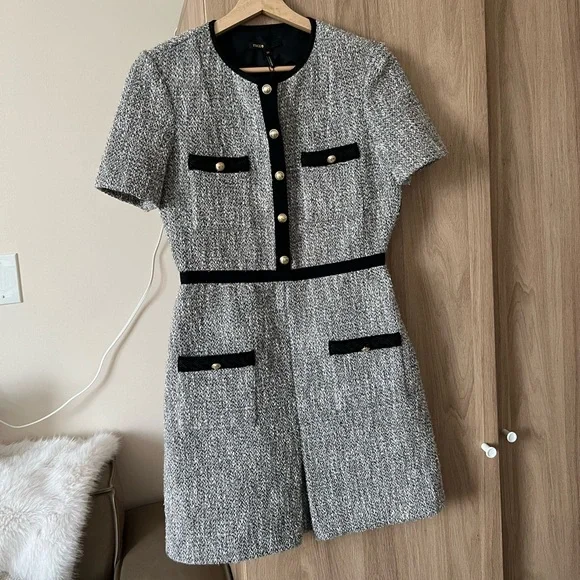 Maje - Silver Tweed Mini Dress - Size 38 (US 6) - Picture 1 of 10